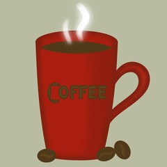 This is cup coffee on light background. ould be used for flyers, banners, postcards,etc.