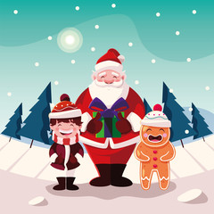 card of christmas with icons of xmas