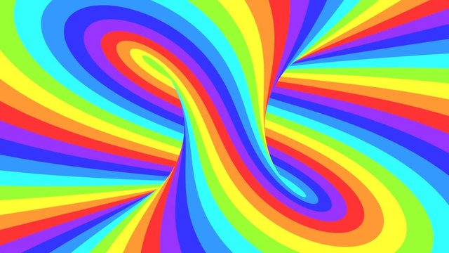 Spectrum psychedelic optical illusion. Abstract rainbow hypnotic animated background. Bright looping colorful wallpaper