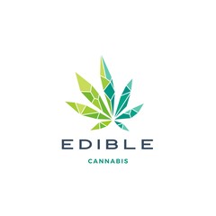 geometric cannabis logo vector low poly glass crystal vector
