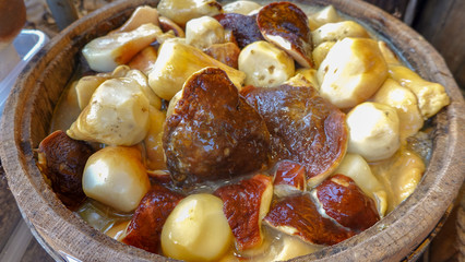 Mushroom time in autumn for harvesting salted mushrooms for the winter