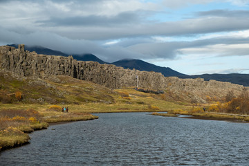 Silfra-Spalte im Þingvellir-Nationalpark zwischen der Nordamerikanischen und der Eurasischen...