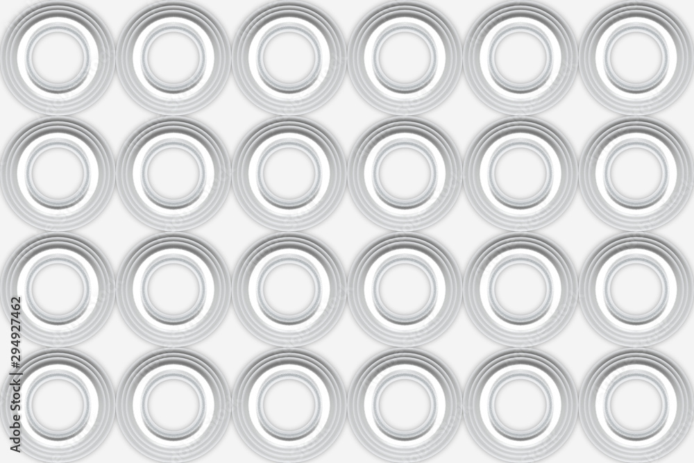 Aufkleber 3d rendering. modern seamless white circular shape pattern wall design background.