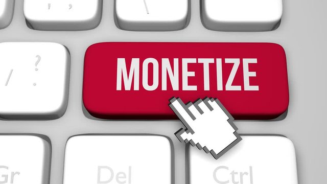 Monetize keyboard key concept animation
