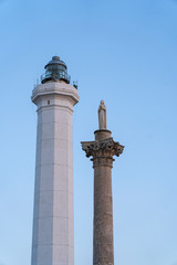 Sunset at Santa Maria di Leuca. Santa Maria di Leuca, Colonna Corinzia - Salento, Lecce, Apulia, Italy . Religious symbol, crucifix, cross - Immagine