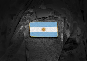 Flag of Argentina on military uniform (collage).