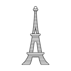 Eiffel tower icon, flat design