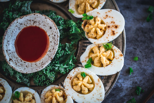 Deviled Eggs With Dipping Sauce