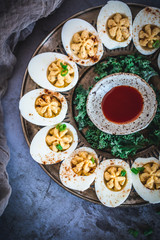 Deviled Eggs with Dipping Sauce