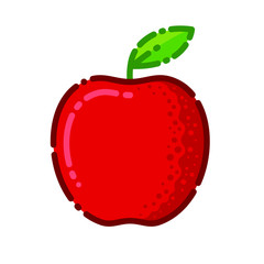 red apple with a line art modern. - vector illustration