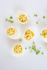 Deviled Eggs on White Background