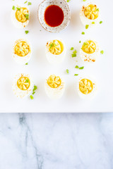 Deviled Eggs on White Background