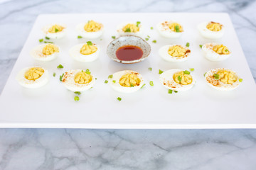 Deviled Eggs on White Background