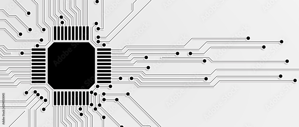 Poster Abstract circuit board futuristic technology processing background
