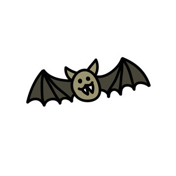 bat doodle icon, vector illustration