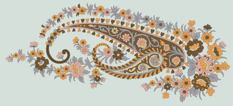 seamless Indian paisley motif background