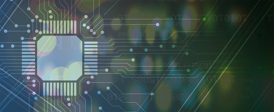 Abstract circuit board futuristic technology processing background