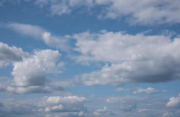 Clouds on blue sky . Background .