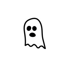 ghost doodle icon, vector illustration