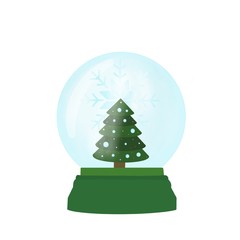 This is Christmas ball with Christmas tree and snowflake. Could be used for flyers, banners, postcards.