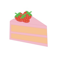This is cake with berry on white background.