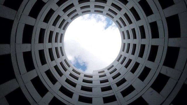 Amazing architecture at parking building in timelapse.