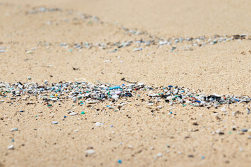 Micro Plastics Washing Ashore On The Beach In Hawaii, USA