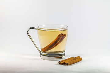 Natural cinnamon tea in cup