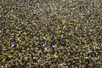 Close Up Of Papakolea Olivine Green Sand Beach On The Big Island Of Hawaii, USA