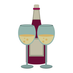 wine glasses and bottle and wine glasses design