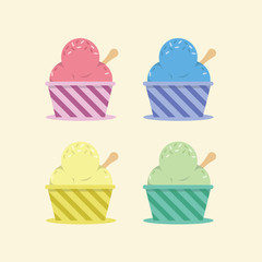 Collection of tasty colorful ice cream, Vector illustration.	