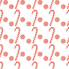 This is seamless pattern of candy on white background.