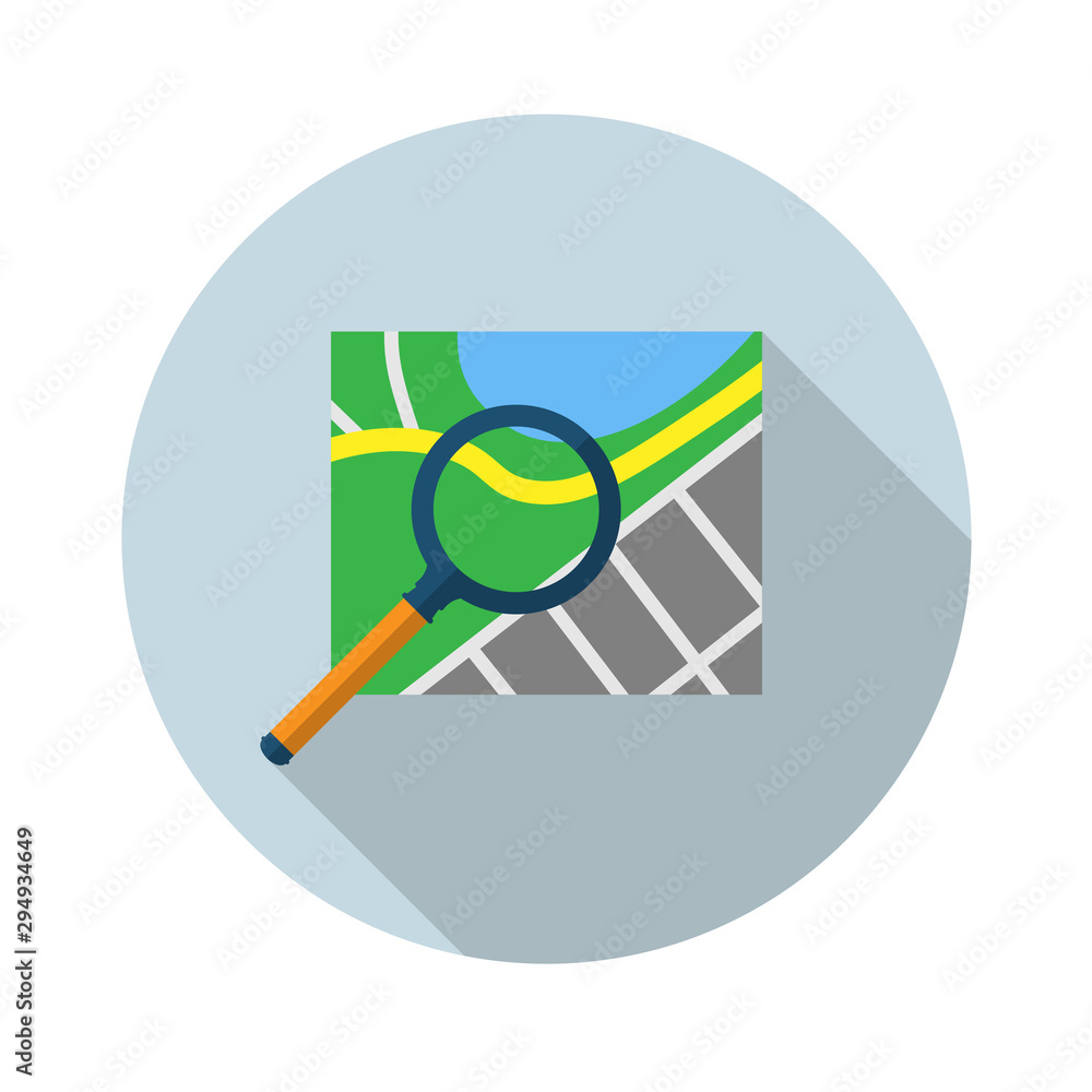 Poster search map flat icon.vector illustration in a simple style with a falling shadow. 10 eps.