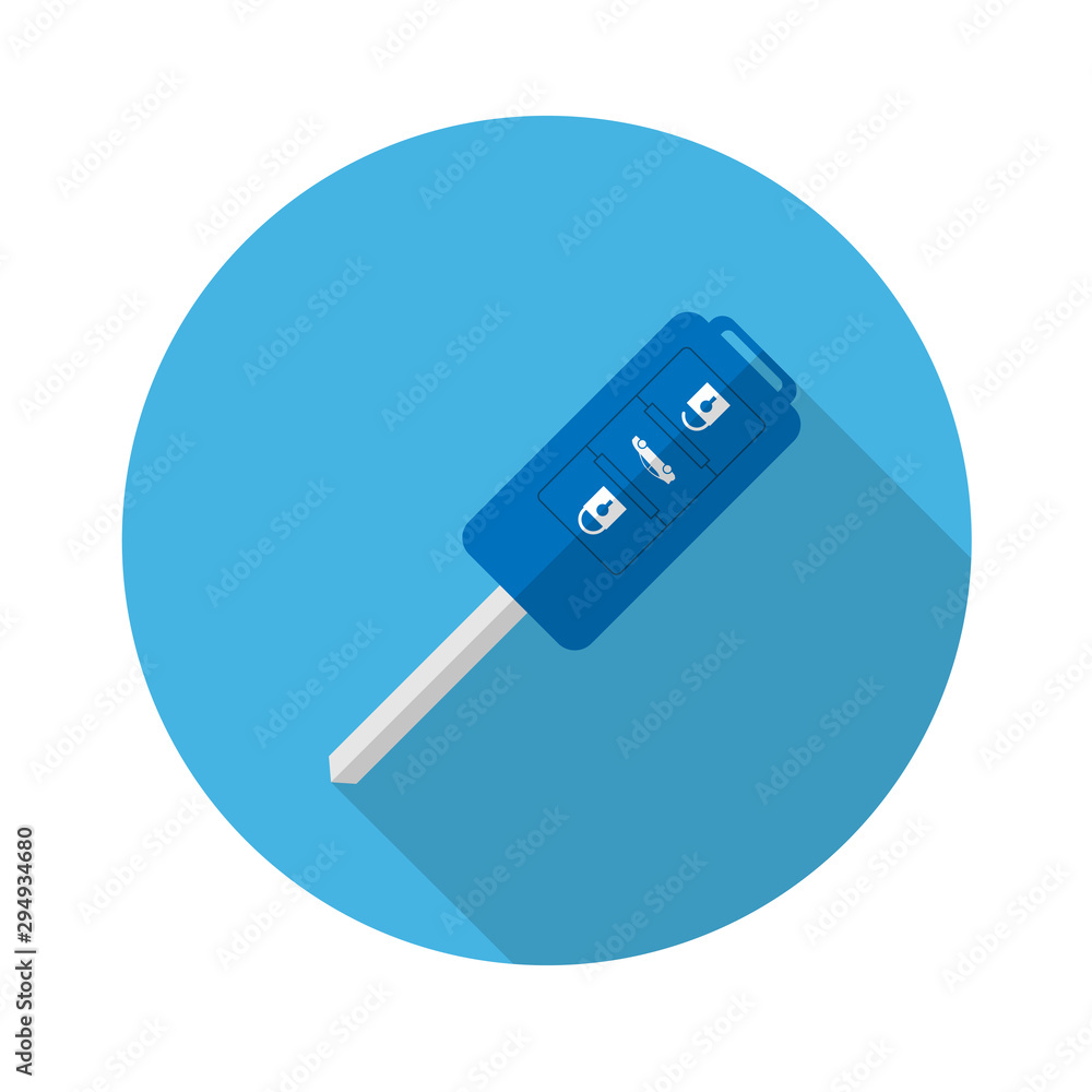 Poster car key flat icon.vector illustration in a simple style with a falling shadow. 10 eps.