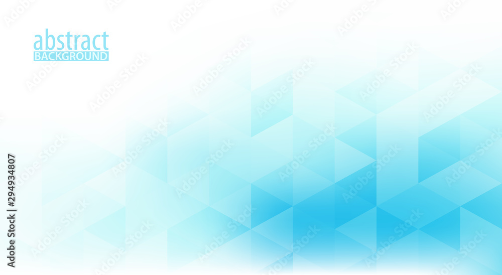 Wall mural Abstract pattern with blue triangles on white background. Minimal pattern