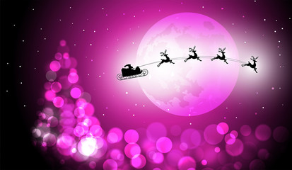 slitta di babbo natale, natale, notte di natale, volante, © xyz+