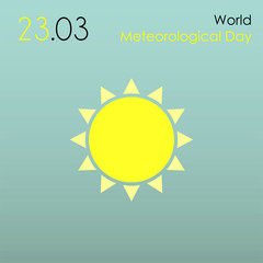 World Meteorological Day with sun icon