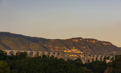Isernia, Molise, Italy.  Santo Spirito railway bridge. View