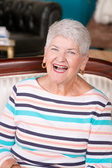 Pretty Senior Woman Laughing