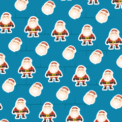 merry christmas card with santa claus pattern