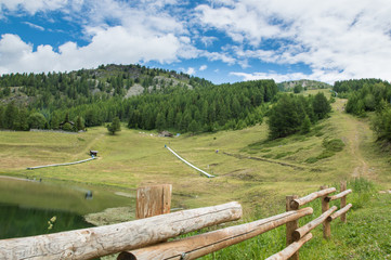 Fototapeta na wymiar Beautiful view of Valle d'Aosta Mountains, Italy