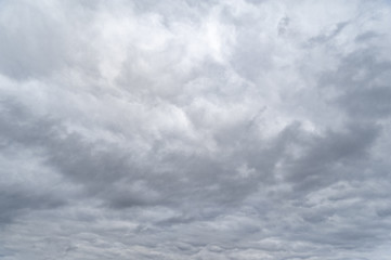 Obraz premium Dark clouds. Cloudy rainy gray sky in the evening.