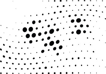 Abstract halftone wave dotted background. Halftone twisted grunge pattern, dot, circle.  Vector modern optical halftone pop art texture for poster, business card, cover, label mock-up, sticker layout