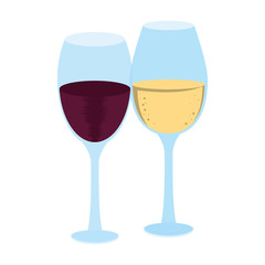 wineglasses icon image, flat design