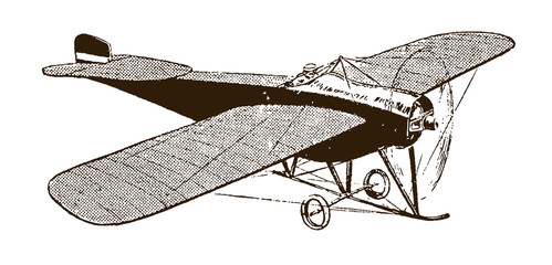 Flying classic racing monoplane aircraft