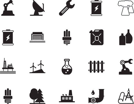 factory vector icon set such as: measure, scientific, analysis, communication, heater, pipes, rig, piping, repair, plastic, tank, broadcasting, information, river, beverage, sea, telecommunication