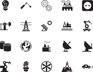 Fototapeta premium factory vector icon set such as: renewable, welding, thermal, plastic, pipe, gas, propeller, volt, nature, paper, global, workshop, piping, motion, welder, planet, geometry, torch, europe, compass