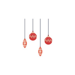 christmas balls hanging in white background