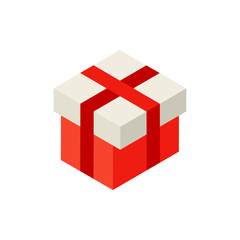 Fototapeta premium Red Present Box Isometric Object