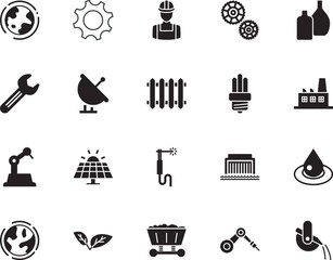 factory vector icon set such as: radiator, metallurgy, refinery, color, clock, broadcasting, saving, organic, hydro, heater, alcohol, solid, architect, people, broadcast, oil, avatar, raw, process